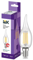 Лампа светодиодная филаментная FL CL CW35 7Вт Е14 4000К 840Лм 35х123мм IEK