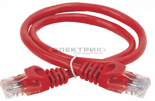ITK Коммутационный шнур (патч-корд), кат.5Е UTP, 5м, красный IEK