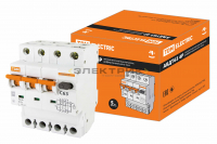 Автоматический выключатель дифференциального тока АВДТ 63 4P(3Р+N) C63 30мА 6кА тип А TDM