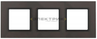 Рамка трехместная универсальная стеклянная серый/антрацит 14-5103-32 Elegance ЭРА