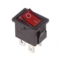 Выключатель клавишный 250В 6А (4с) красный с подсветкой Mini REXANT
