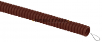 Труба гофрированная ПВХ легкая d25мм с протяжкой дуб (уп.25м) ЭРА