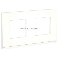 Рамка двухместная горизонтальная стеклянная матовое стекло/белый UNICA PURE Schneider Electric