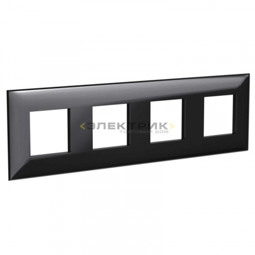 Рамка четырехместная универсальная черный квадрат ARTLEBEDEV Avanti DKC