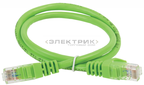 ITK Коммутационный шнур (патч-корд), кат.5Е UTP, 0,5м, зеленый IEK