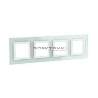 Рамка четырехместная универсальная стеклянная светло-зеленая Avanti DKC
