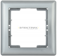 Рамка одноместная горизонтальная серебро РГ-1-БС BOLERO IEK