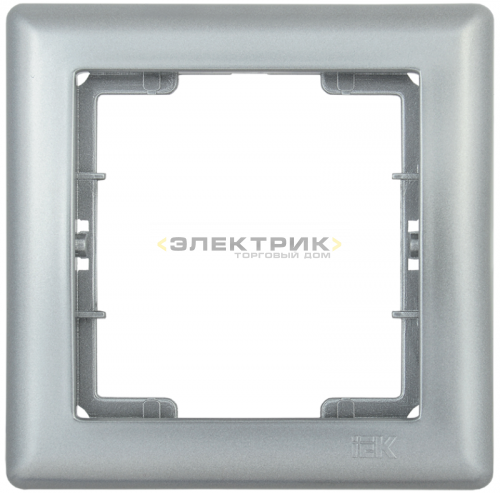 Рамка одноместная горизонтальная серебро РГ-1-БС BOLERO IEK