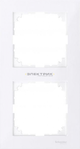 Рамка двухместная универсальная бриллиантовый белый Merten M-Pure Schneider Electric