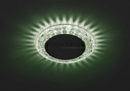 Светильник декоративный зеленый DK LD24 GR/WH c белой светодиодной подсветкой 15Вт GX53 IP20 ЭРА