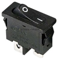 Выключатель клавишный 250В 6А (2с) черный Mini REXANT
