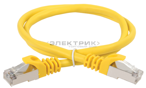ITK Коммутационный шнур (патч-корд), кат.5Е FTP, 1м, желтый IEK