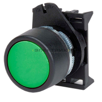 Кнопка с фиксацией плоская зеленая Quadro DKC