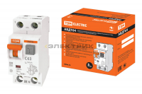 Автоматический выключатель дифференциального тока АВДТ64 2Р(1Р+N) C63 100мА 6кА тип А защита 265В TD