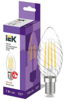 Лампа светодиодная филаментная FL CL C35 7Вт Е27 3000К 840Лм 35х97мм IEK