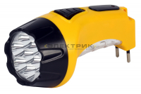 Аккумуляторный светодиодный фонарь желтый с прямой зарядкой 7+8LED 4В 0,8Ач Smartbuy
