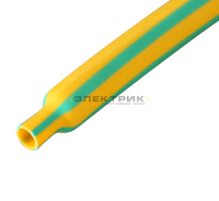 Трубка термоусадочная ТУТнг-LS-12/6 желто-зеленая (уп.100м) КВТ