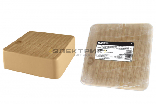Коробка распаячная КР ОП 100х100х44мм сосна с клемной колодкой индивидуальный штрихкод IP40 TDM