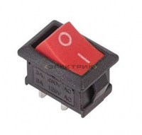 Выключатель клавишный 250В 6А (2с) красный Mini REXANT
