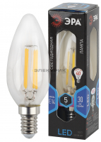 Лампа светодиодная филаментная F-LED FL CL С35 5Вт Е14 4000К 545Лм 35х120мм ЭРА