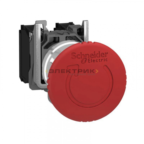 Кнопка мгновенного действия 1НЗ+1НО гриб красная Schneider Electric