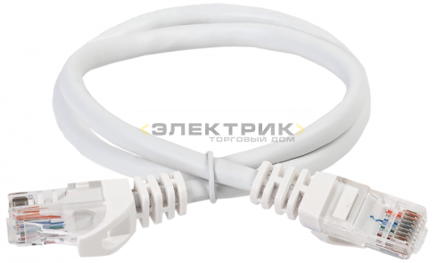 Коммутационный шнур (патч-корд) кат.6 UTP PVC 1м белый ITK