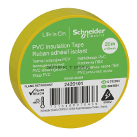 Изолента ПВХ 0,15х19мм 20м желтая Schneider Electric