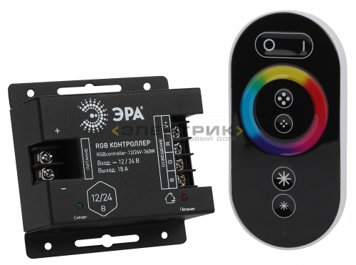 Контроллер для светодиодной ленты RGB 12/24V-216W/432W ЭРА