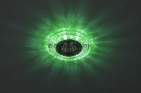 Светильник декоративный прозрачный DK LD3 SL/WH+GR cо светодиодной подсветкой белый+зеленый 50Вт GU5