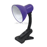 Светильник настольный под лампу СНП-01Ф на прищепке 40Вт Е27 фиолетовый (мягкая упак.) IN HOME