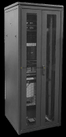 Шкаф сетевой LINEA N 38U 800х800мм распашная перфорированная передняя дверь задняя перфорированная ч
