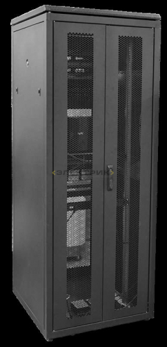 Шкаф сетевой LINEA N 38U 800х800мм распашная перфорированная передняя дверь задняя перфорированная ч