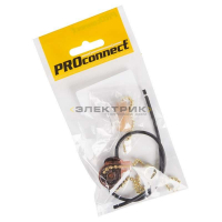 Выключатель для настенного светильника c проводом и деревянным наконечником золотой PROCONNECT