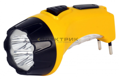 Аккумуляторный светодиодный фонарь желтый с прямой зарядкой 4+6LED 4В 0,5Ач Smartbuy