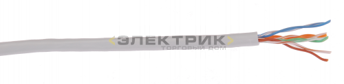 ITK Кабель связи витая пара U/UTP, кат.5E 4х2х24AWG solid, PVC, 305м, серый IEK