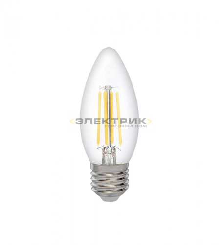 Лампа светодиодная филаментная PLED OMNI FL CL С35 6Вт Е27 3000К 600Лм 35х110мм JazzWay