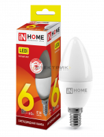Лампа светодиодная FR С37 6Вт Е14 3000К 480Лм 37х107мм IN HOME