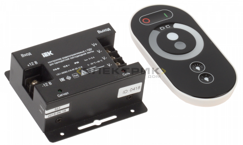 Контроллер для светодиодной ленты 216Вт 6А 12В 3 канала с радио-пультом черный IEK
