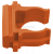 Крепеж-клипса d25мм оранжевая (уп.10шт) Plast PROxima EKF