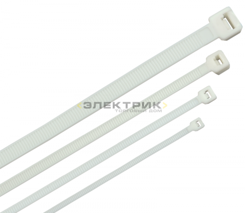 Хомут-стяжка для кабеля 4.8х350мм нейлоновый белый (уп.100шт) ITK