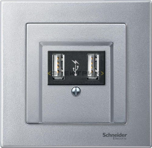Плата центральная для телекоммуникационных розеток алюминий Merten System M Schneider Electric