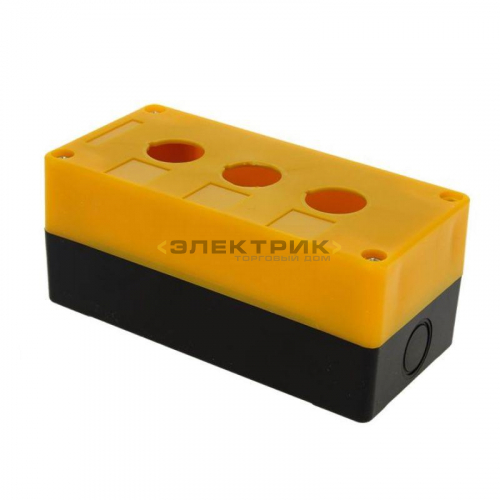 Корпус КП-103 3 кнопки желтый PROxima EKF