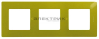 Рамка трехместная универсальная зеленый папоротник Etika Legrand