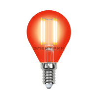 Лампа светодиодная филаментная красная FL CL G45 5Вт Е14 350Лм 45х70мм Uniel