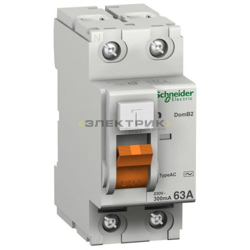 Выключатель дифференциального тока УЗО 2Р 40А 30мА ВД63 АС Schneider Electric