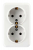 Розетка двухместная наружная с заземлением керамика 16А белая Юпитер Smartbuy
