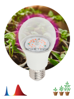 Лампа светодиодная для растений FITO CL А60 12Вт Е27 60х110мм ЭРА