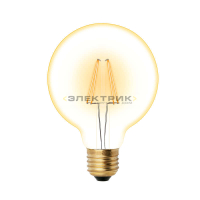 Лампа светодиодная филаментная золото FL CL G95 6Вт Е27 2250К 510Лм 95х136мм Uniel