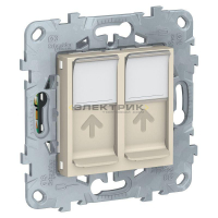 Механизм розетки компьютерной 2хRJ45 кат.5е UTP бежевый UNICA NEW Schneider Electric