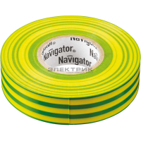 Изолента ПВХ 19мм 20м желто-зеленая NIT-A19-20/YG Navigator